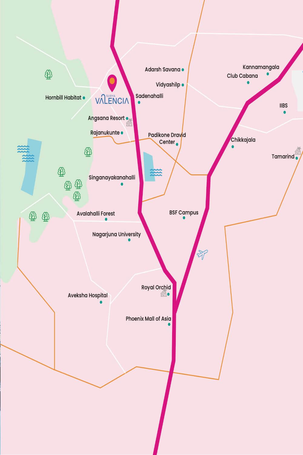Surya Valencia Rajanukunte Location Map